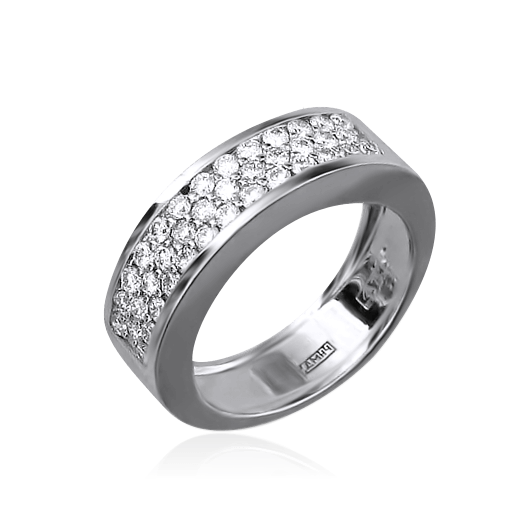 Кольцо с россыпью бриллиантов из белого золота 750 Чувственность, фото № 1