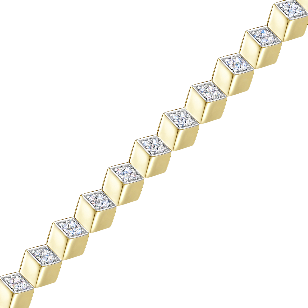 Браслет с бриллиантами из желтого золота 585 пробы, фото № 2