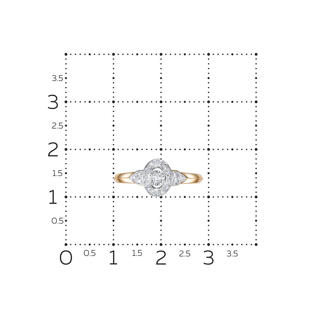 Кольцо с бриллиантами из красного золота 585 пробы, фото № 4