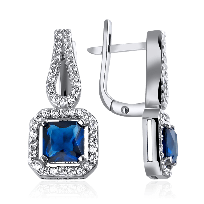 

Серьги с фианитами из серебра 925 пробы
