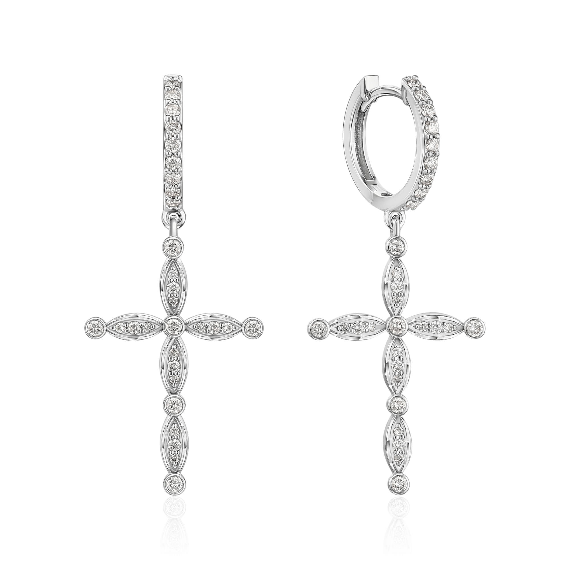 Серьги с бриллиантами из белого золота 585 пробы (арт. 132564)
