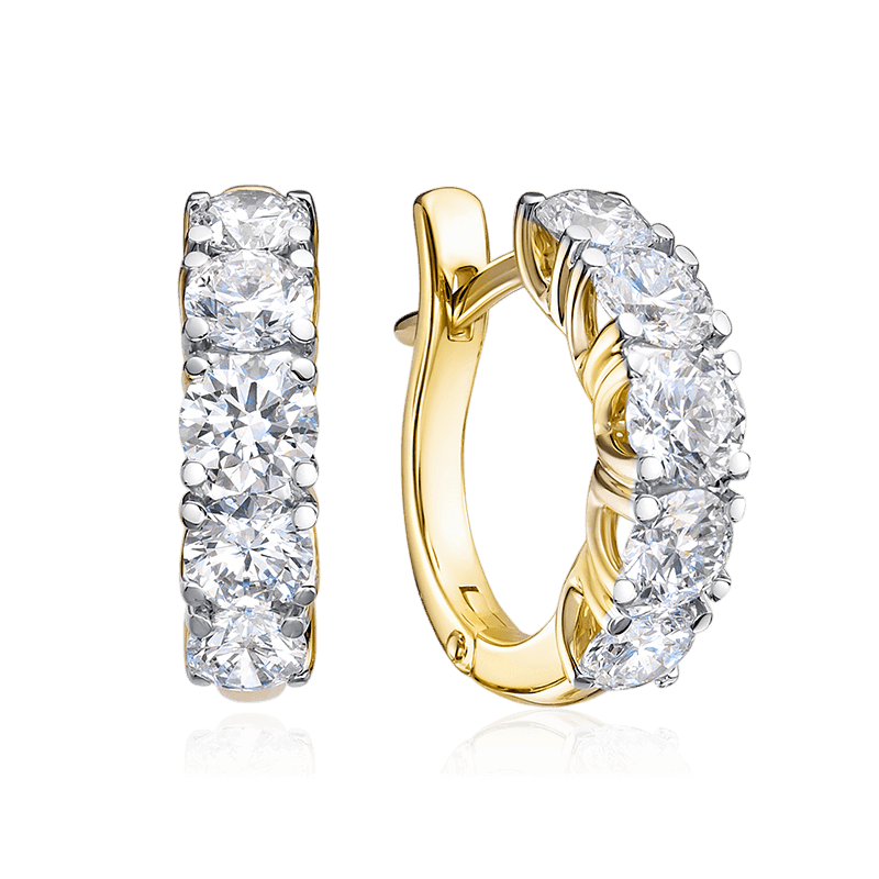 Серьги с бриллиантами из желтого золота 585 пробы (арт. 129599)