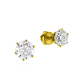 Серьги с бриллиантами из желтого золота 750 пробы (арт. 36702)