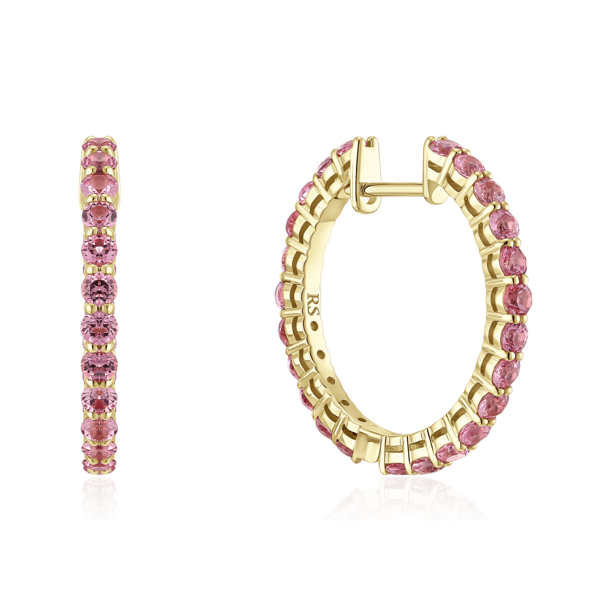 Серьги с шпинелью из желтого золота 585 пробы (арт. 130982)