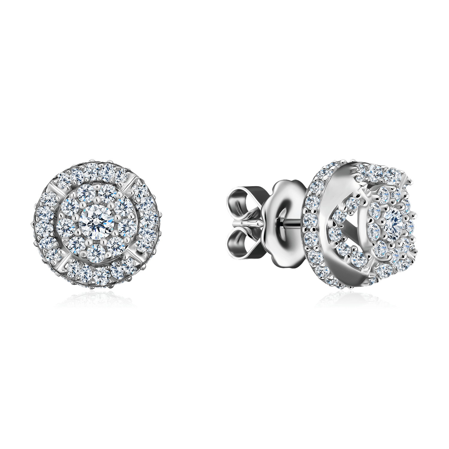 Серьги с бриллиантами из желтого золота 750 пробы, фото № 1