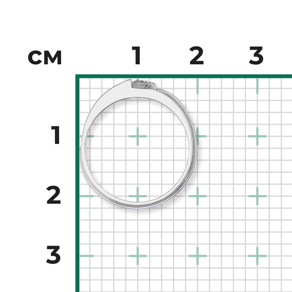 Кольцо с 1 бриллиантом из белого золота 585, фото № 3