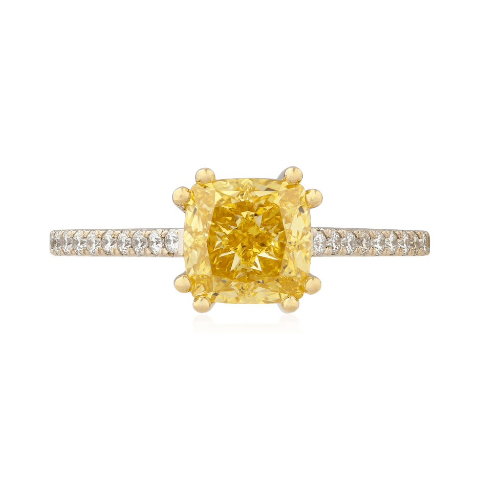 Кольцо с бриллиантами из желтого золота 750 пробы (арт. 98504)