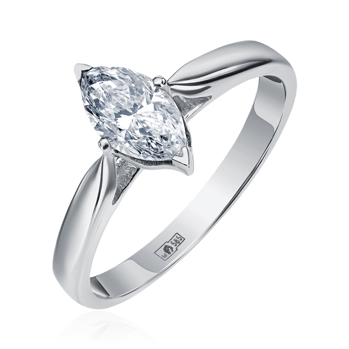 Кольцо с бриллиантами из белого золота 585, фото № 1