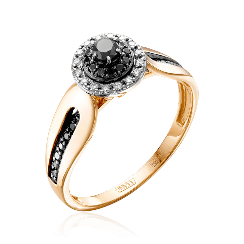 Кольцо с бриллиантами из красного золота 585 (арт. 80525)