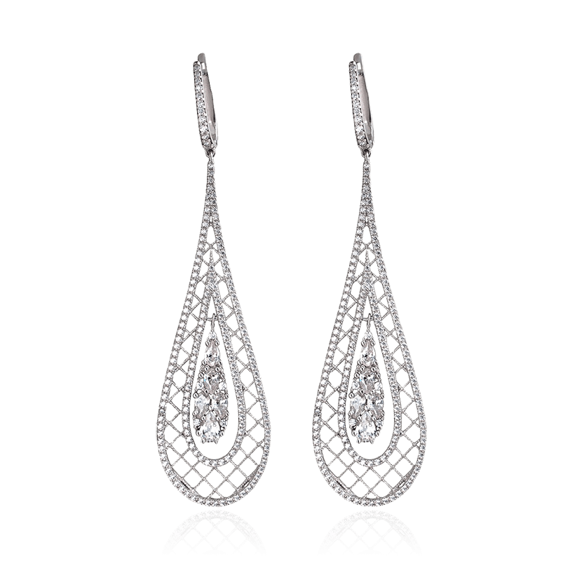 

Серьги с цирконом из серебра 925 пробы