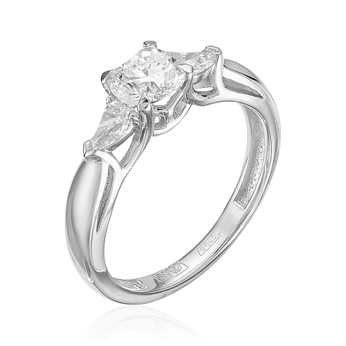 Кольцо с бриллиантами из белого золота 585, фото № 1