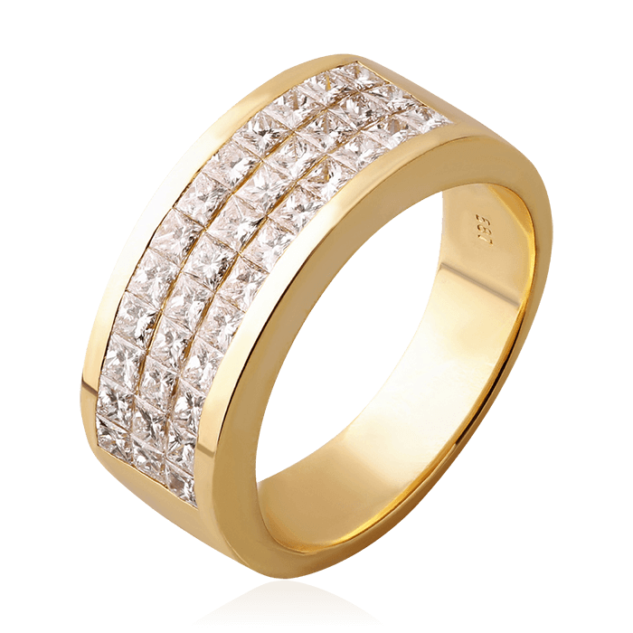 Кольцо с бриллиантами из желтого золота 750 пробы (арт. 75415)