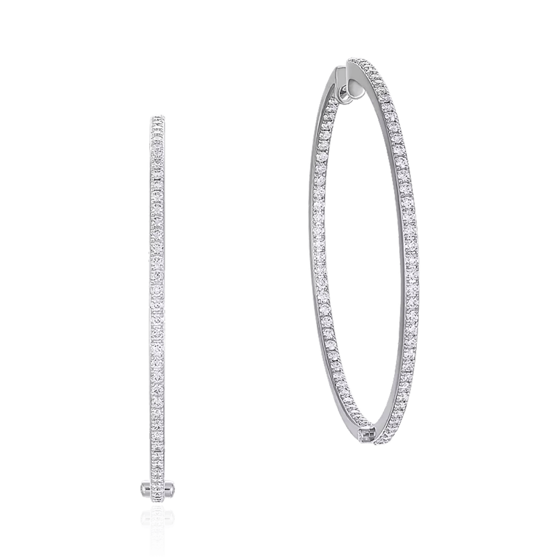 Серьги с бриллиантами из белого золота 750 пробы, фото № 1