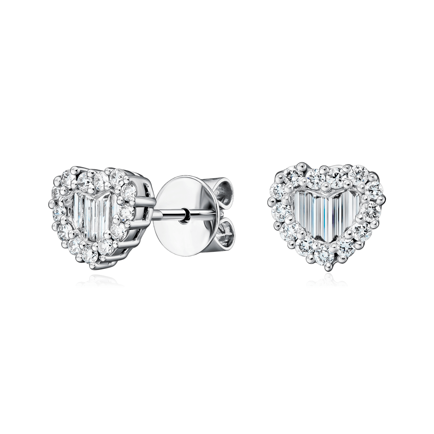 Серьги с бриллиантами из белого золота 750 пробы (арт. 133993)