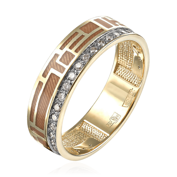 Кольцо с бриллиантами из желтого золота 585 (арт. 62619)