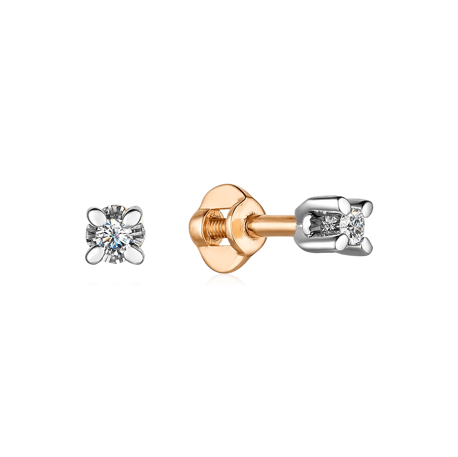 Серьги с бриллиантами из красного золота 585 пробы (арт. 96580)