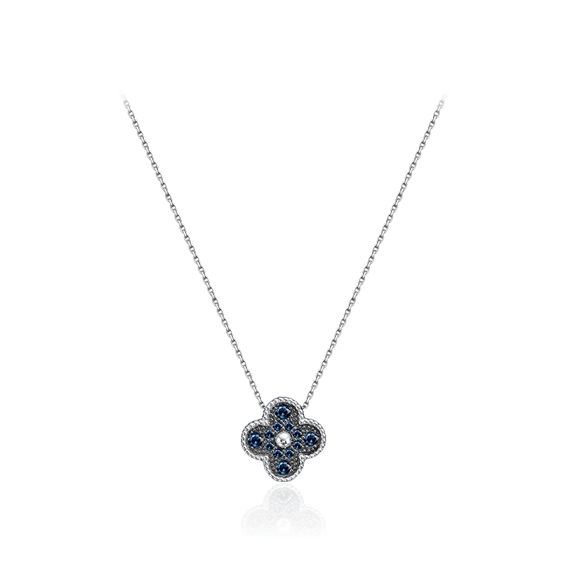 Колье с сапфиром из белого золота 585 пробы (арт. 122528)