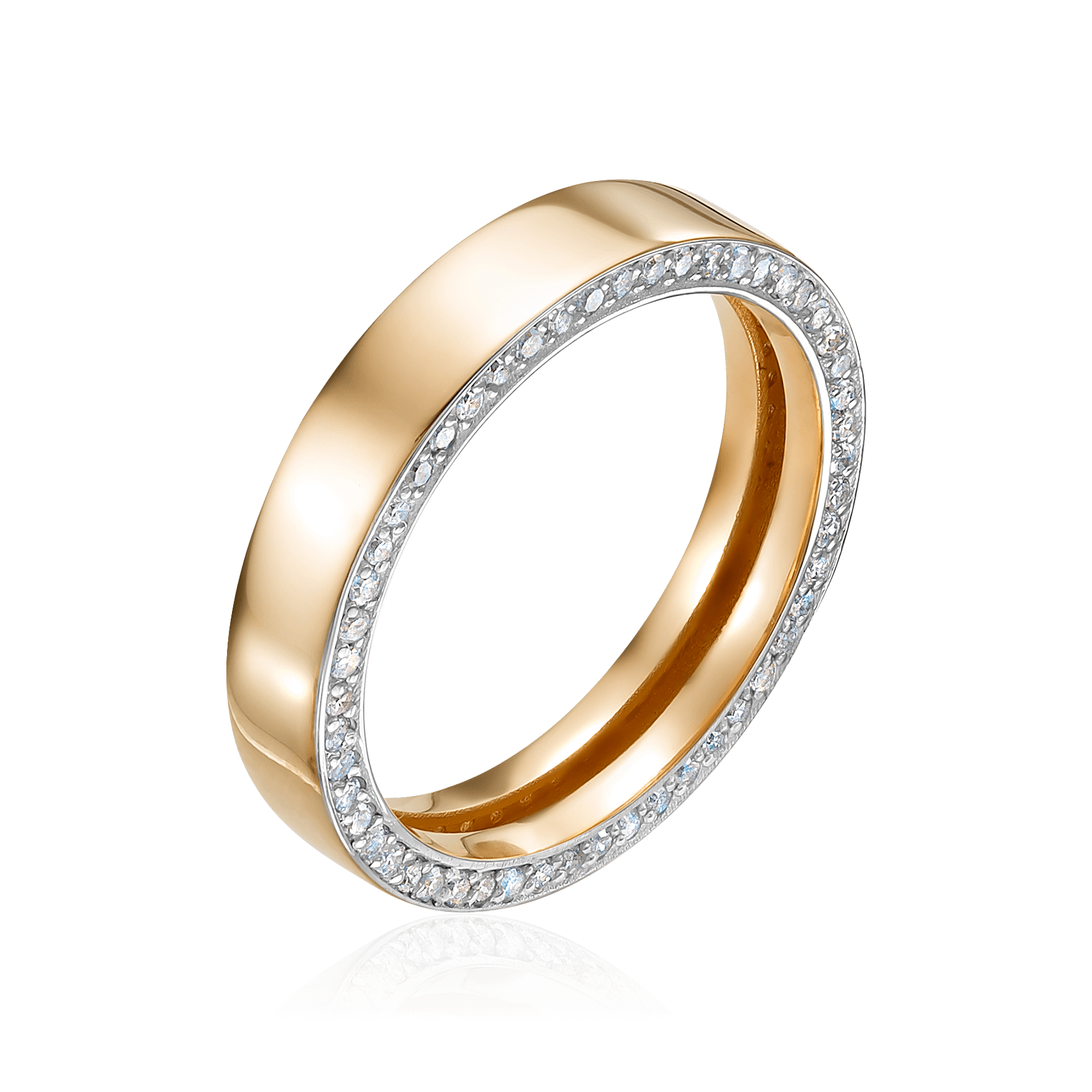 Кольцо с бриллиантами из красного золота 585 пробы (арт. 101065)