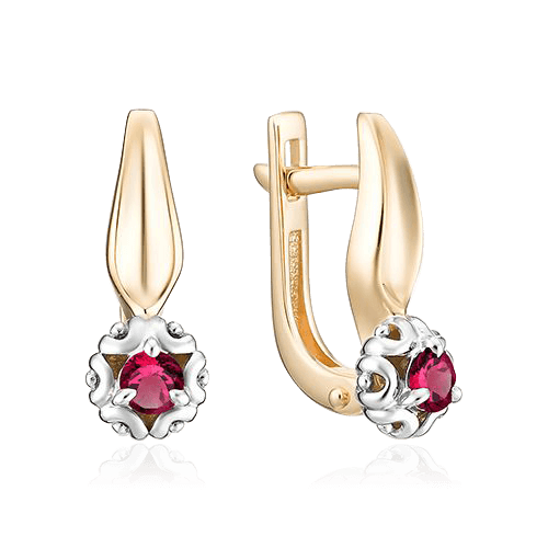 

Серьги с рубином из красного золота 585 пробы