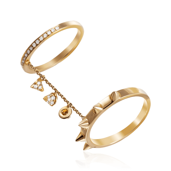 Кольцо с бриллиантами из желтого золота 585, фото № 1