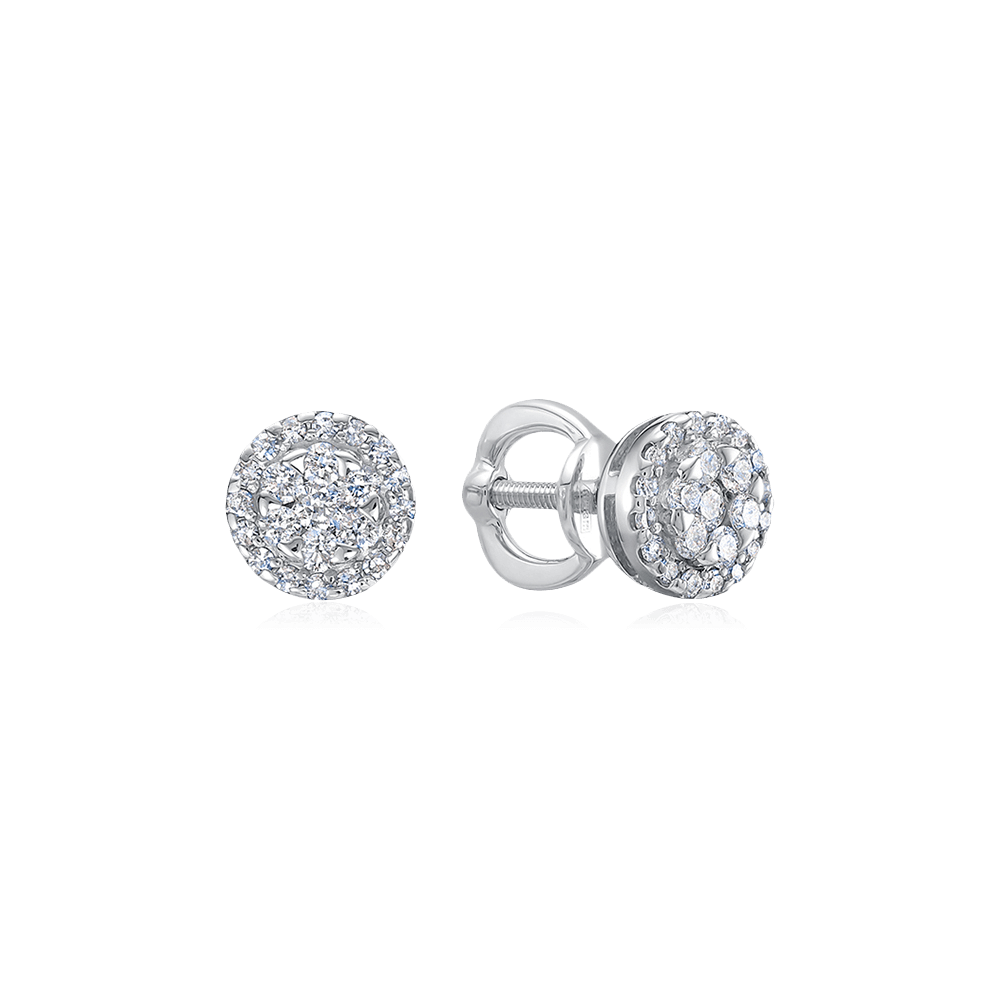 Серьги с бриллиантами из белого золота 585 пробы (арт. 117659)