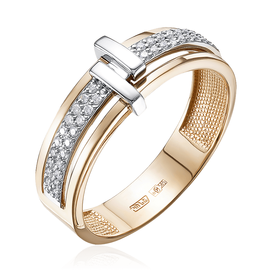 Кольцо с бриллиантами из комбинированного золота 585 (арт. 85541)