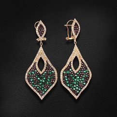 Серьги с цирконием из серебра 925 пробы (арт. 45134)