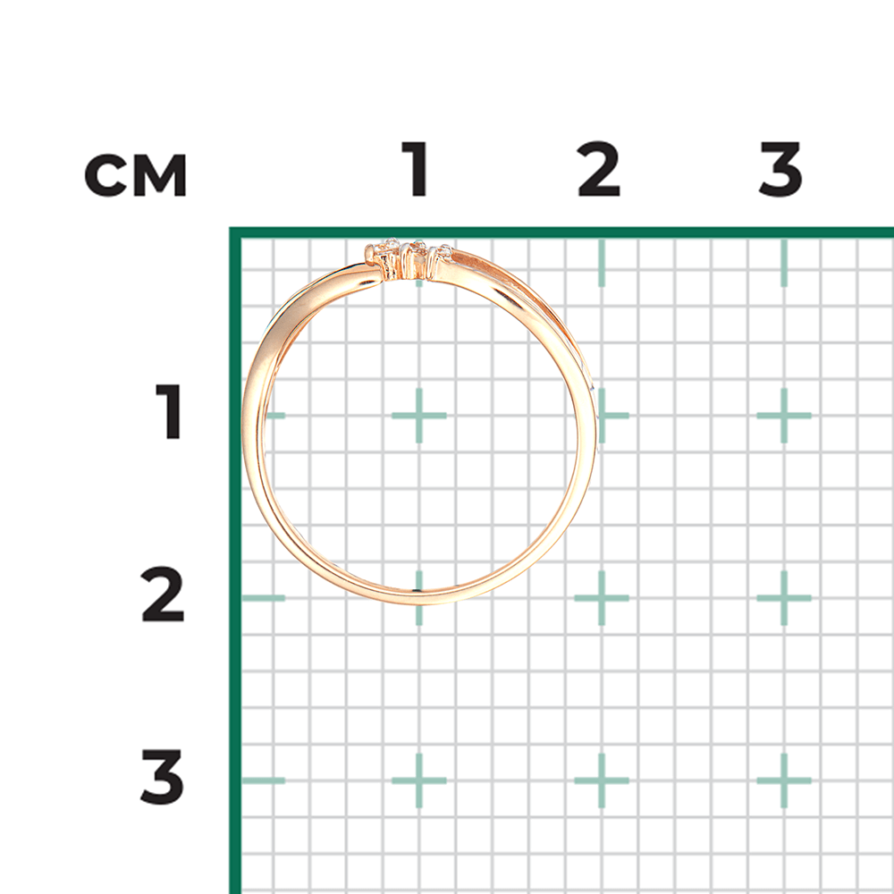 Кольцо с бриллиантами из красного золота 585, фото № 3