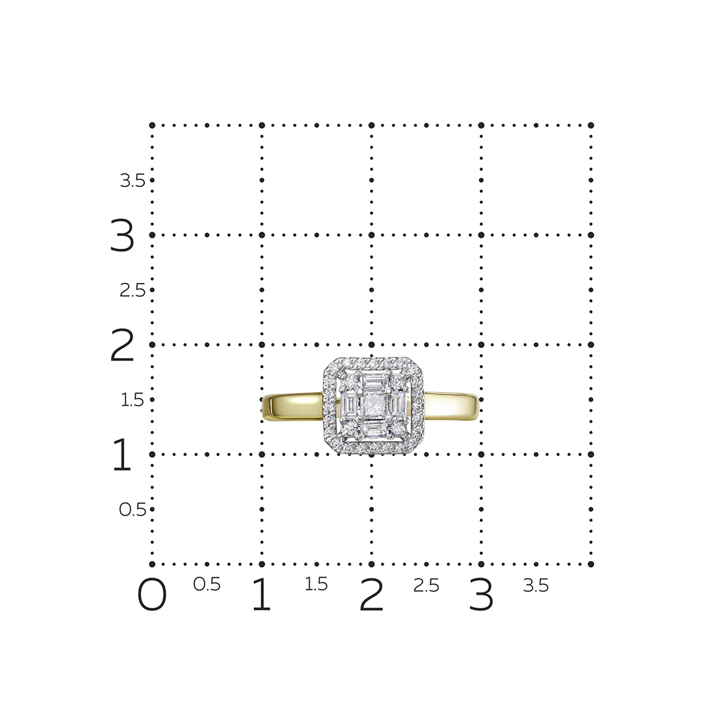 Кольцо с бриллиантами из желтого золота 585 пробы, фото № 4