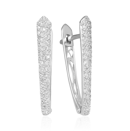 Серьги с бриллиантами из белого золота 585 пробы (арт. 49676)