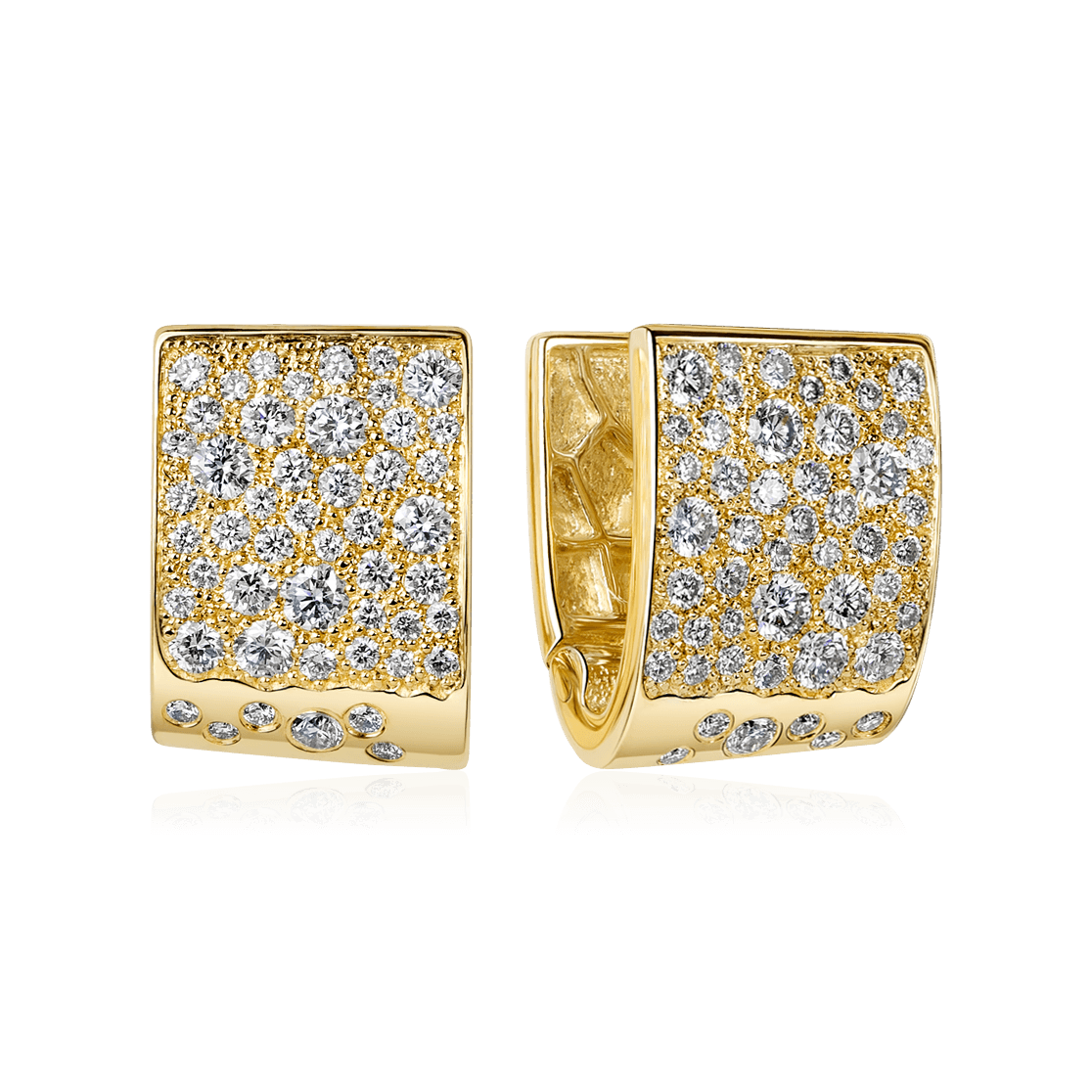 Серьги с бриллиантами из желтого золота 585 пробы (арт. 90424)