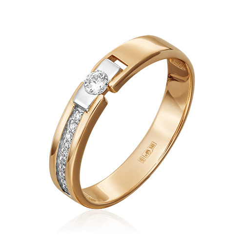 Кольцо с бриллиантами из комбинированного золота 585 (арт. 89185)