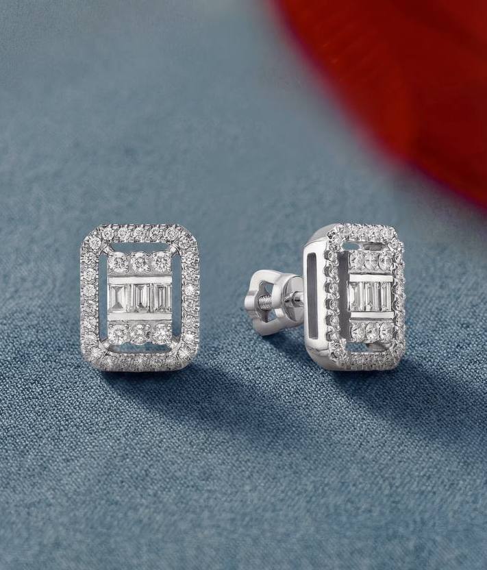 Серьги с бриллиантами из белого золота 585 пробы, фото № 3