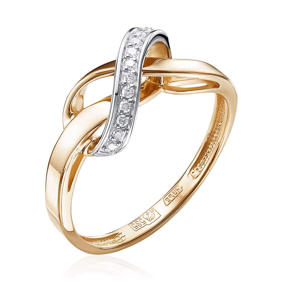 Кольцо с бриллиантами из комбинированного золота 585 (арт. 85547)