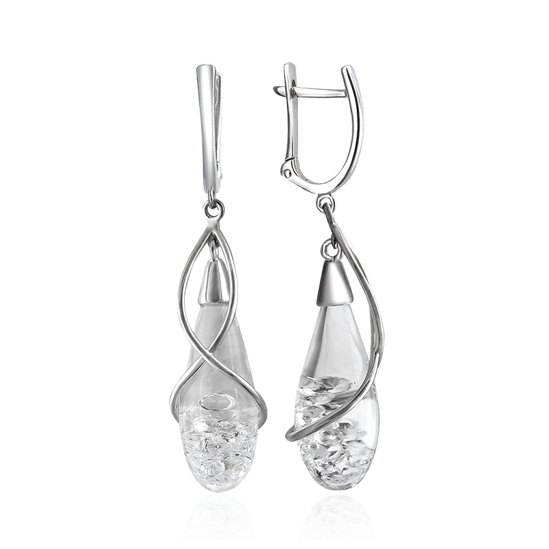 

Серьги с фианитами из серебра 925 пробы