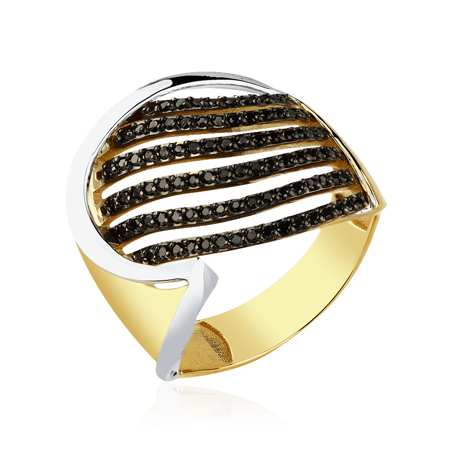 Кольцо с бриллиантами из комбинированного золота 585 пробы (арт. 93015)