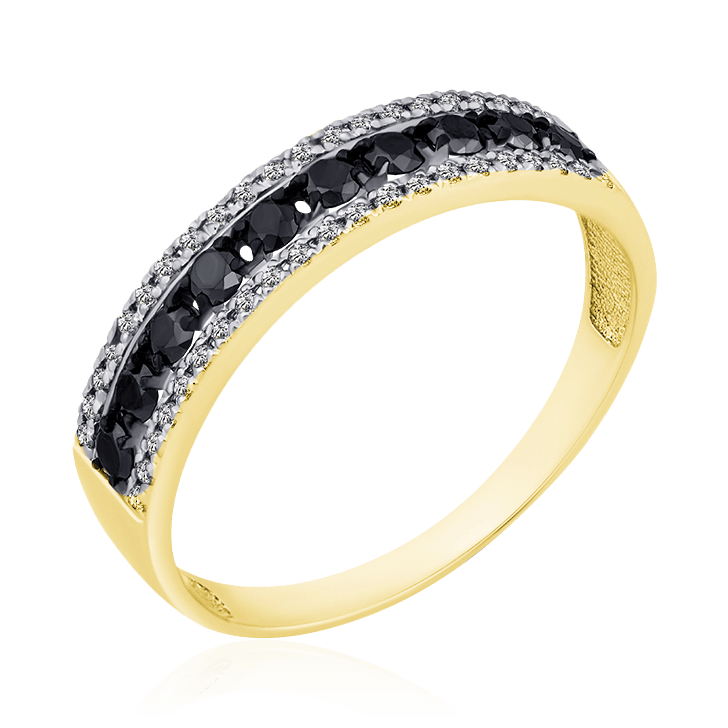 Кольцо с бриллиантами из желтого золота 585 (арт. 90040)