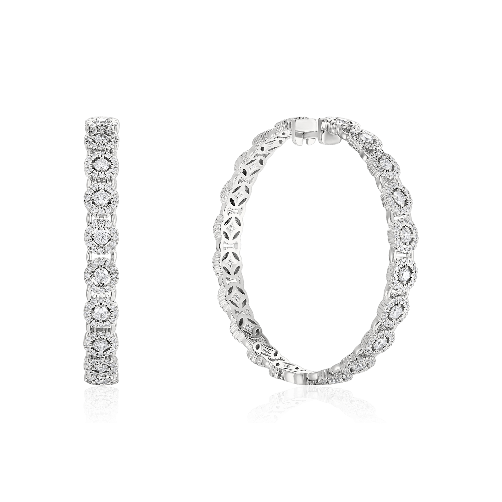Серьги с бриллиантами из белого золота 585 пробы (арт. 130895)