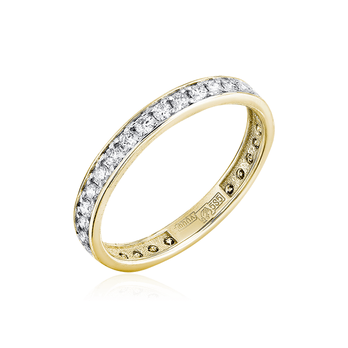 Кольцо с бриллиантами из желтого золота 585 (арт. 67895)