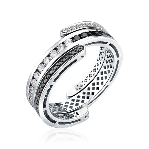 Кольцо с бриллиантами из белого золота 585 пробы, фото № 3