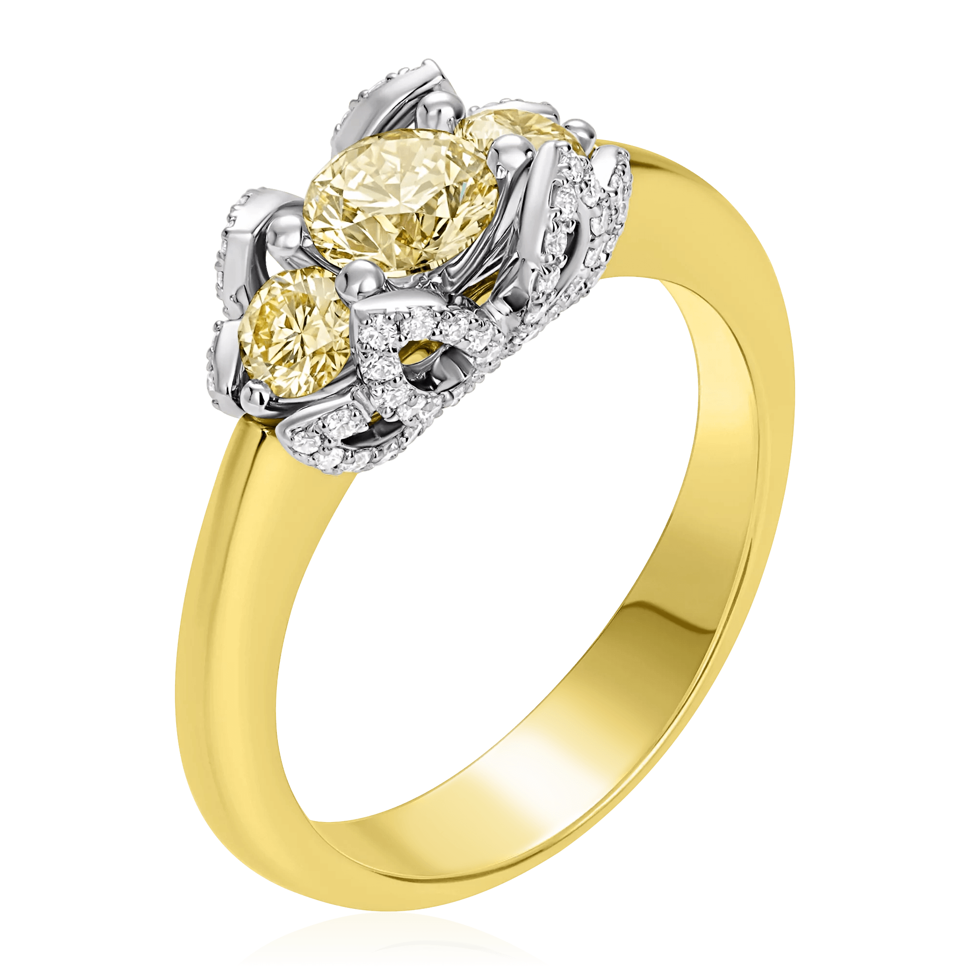 Кольцо с бриллиантами из комбинированного золота 585 (арт. 90841)