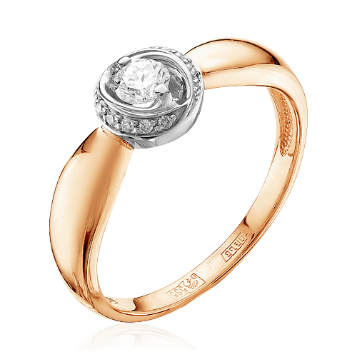 Кольцо с бриллиантами из комбинированного золота 585 (арт. 52665)