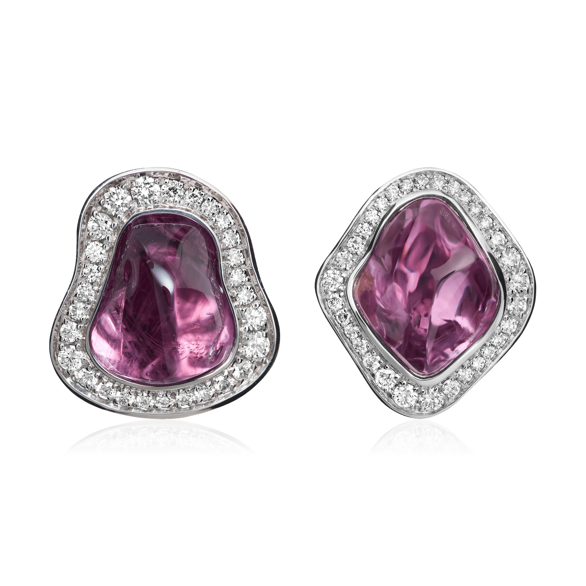 Серьги с шпинелью, бриллиантами из белого золота 750 пробы (арт. 124236)