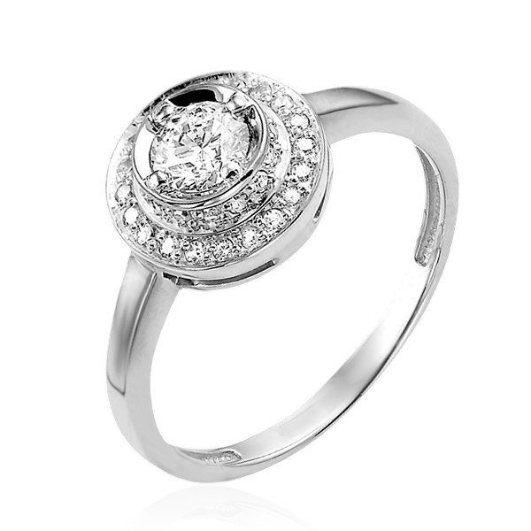 Кольцо с бриллиантами из белого золота 585, фото № 1