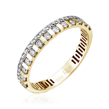 Кольцо с бриллиантами из желтого золота 585 пробы (арт. 100072)