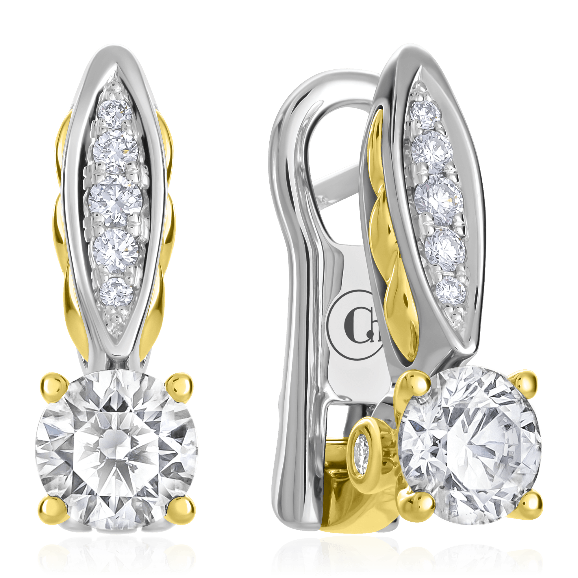 Серьги с бриллиантами из белого золота 585 пробы (арт. 71089)