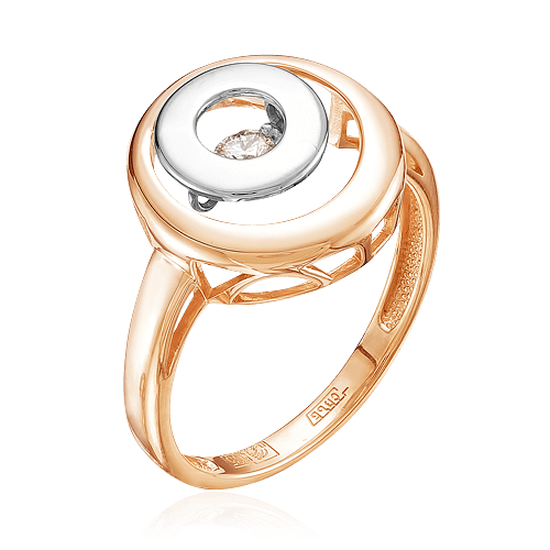 Кольцо с бриллиантами из комбинированного золота 585 (арт. 52973)
