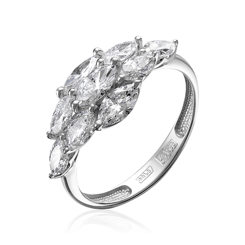 Кольцо с бриллиантами из белого золота 585, фото № 1