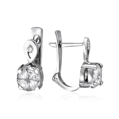 Серьги с бриллиантами из белого золота 585 пробы (арт. 33904)
