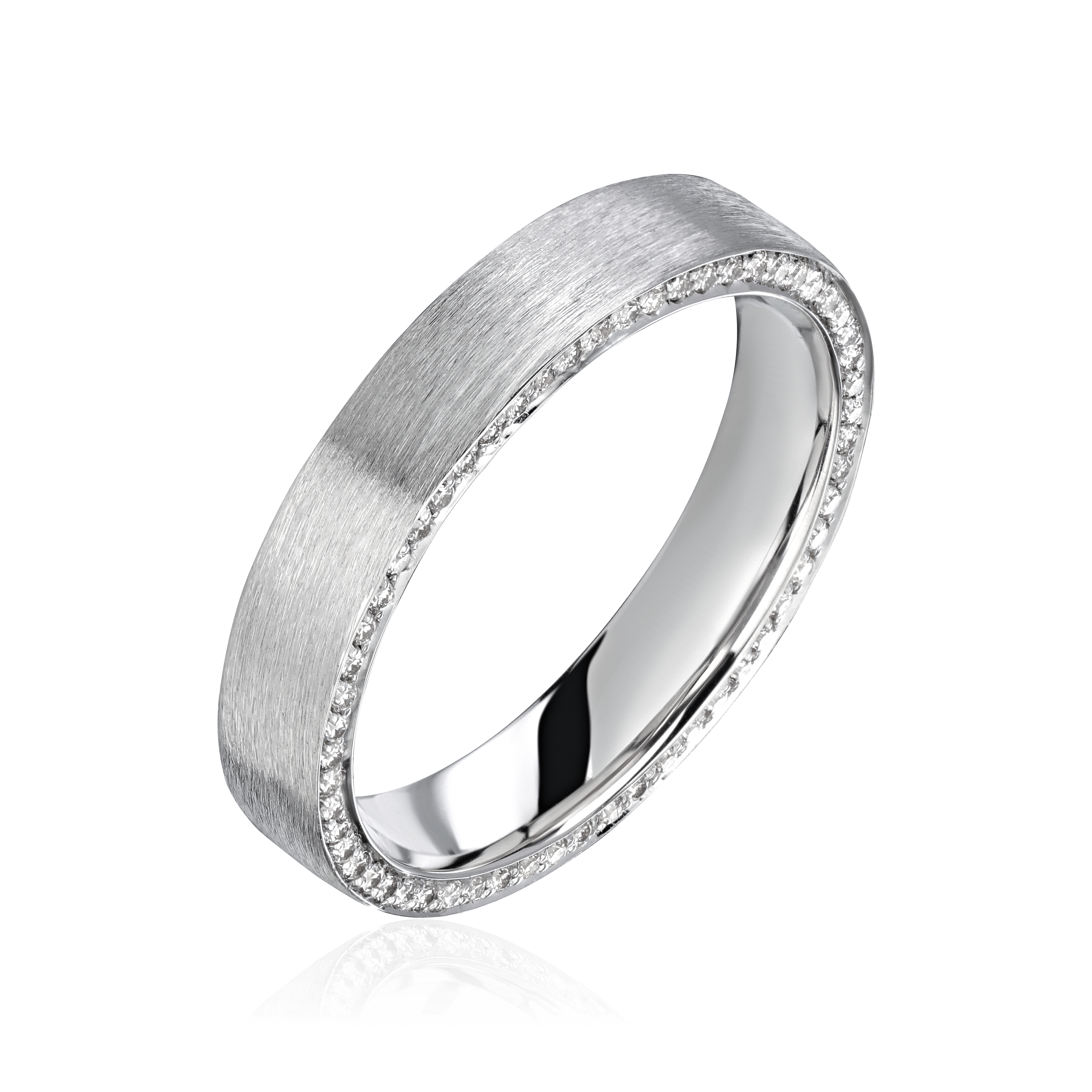 Обручальное кольцо с сапфиром, бриллиантами из белого золота 585 пробы (арт. 104346)